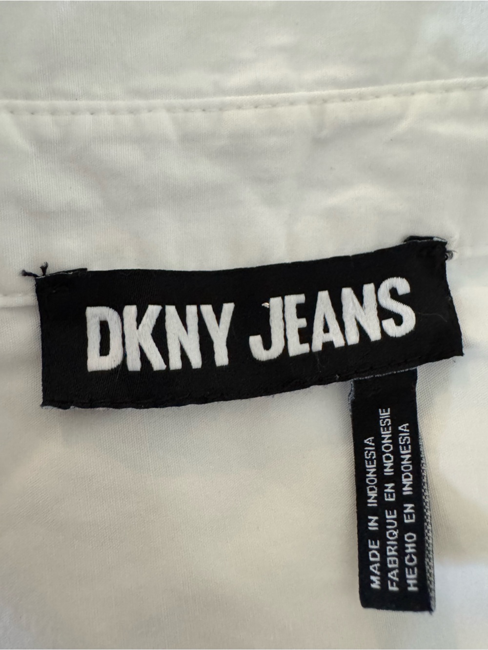 DKNY Jeans White Cotton Button Down Shirt Women's Sz XL Logo 1989 Tribute - Picture 6 of 7